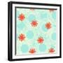 Pattern with Stylized Flowers or Jelly Fishes-tukkki-Framed Art Print