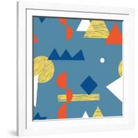 Pattern with Various Geometric Shapes in Retro 80s Style-Radiocat-Framed Art Print