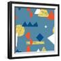 Pattern with Various Geometric Shapes in Retro 80s Style-Radiocat-Framed Art Print