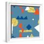 Pattern with Various Geometric Shapes in Retro 80s Style-Radiocat-Framed Art Print