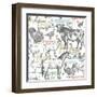 Pattern with Vintage Farm Animals-mamita-Framed Art Print