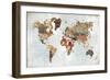 Pattern World Map Geo Background-Laura Marshall-Framed Art Print