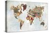Pattern World Map Geo Background-Laura Marshall-Stretched Canvas