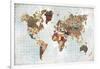 Pattern World Map Geo Background-Laura Marshall-Framed Art Print