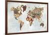 Pattern World Map Geo Background-Laura Marshall-Framed Art Print