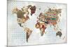 Pattern World Map Geo Background-Laura Marshall-Mounted Art Print