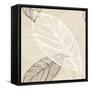 pattern3    leaves, neutral, floral-Robbin Rawlings-Framed Stretched Canvas