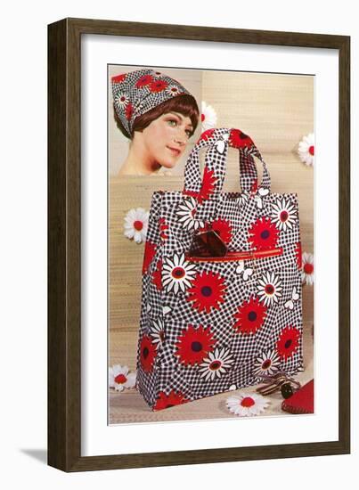 Patterned Bag and Headscarf-null-Framed Art Print