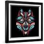 Patterned Colored Head of the Wolf. African / Indian / Totem / Tattoo Design. it May Be Used for De-Sunny Whale-Framed Art Print