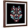 Patterned Colored Head of the Wolf. African / Indian / Totem / Tattoo Design. it May Be Used for De-Sunny Whale-Framed Art Print