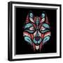 Patterned Colored Head of the Wolf. African / Indian / Totem / Tattoo Design. it May Be Used for De-Sunny Whale-Framed Premium Giclee Print