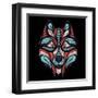 Patterned Colored Head of the Wolf. African / Indian / Totem / Tattoo Design. it May Be Used for De-Sunny Whale-Framed Art Print