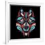 Patterned Colored Head of the Wolf. African / Indian / Totem / Tattoo Design. it May Be Used for De-Sunny Whale-Framed Art Print