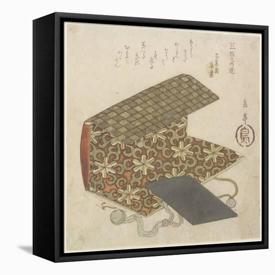 Patterned Folder for Horinouchi Circle, Mid 19th Century-Yashima Gakutei-Framed Stretched Canvas