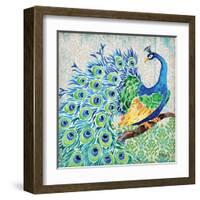 Patterned Peacock I-Paul Brent-Framed Art Print