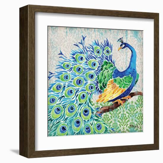 Patterned Peacock I-Paul Brent-Framed Art Print