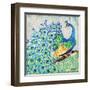 Patterned Peacock I-Paul Brent-Framed Art Print