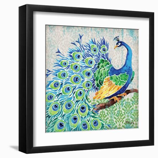 Patterned Peacock I-Paul Brent-Framed Art Print