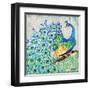 Patterned Peacock I-Paul Brent-Framed Art Print