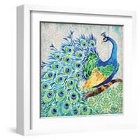 Patterned Peacock I-Paul Brent-Framed Art Print