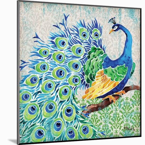 Patterned Peacock I-Paul Brent-Mounted Art Print