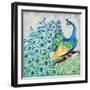 Patterned Peacock I-Paul Brent-Framed Art Print