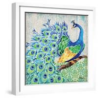 Patterned Peacock I-Paul Brent-Framed Art Print