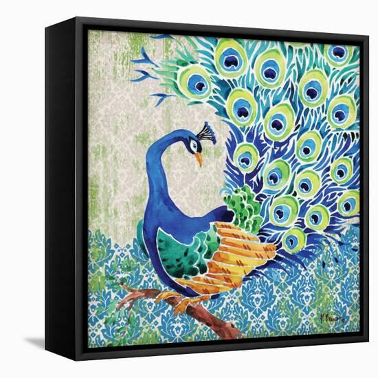 Patterned Peacock II-Paul Brent-Framed Stretched Canvas