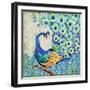 Patterned Peacock II-Paul Brent-Framed Art Print