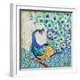 Patterned Peacock II-Paul Brent-Framed Art Print