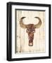 Patterned Skull-Jace Grey-Framed Art Print