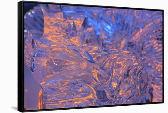 Patterns and textures of ice blocks near Fairbanks, Alaska, USA-Stuart Westmorland-Framed Stretched Canvas
