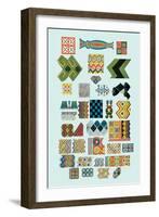Patterns from Egyptian Ceilings-J. Gardner Wilkinson-Framed Art Print