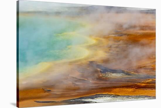 Patterns in bacterial mat around Grand Prismatic spring, Midway Geyser Basin, Yellowstone NP, WY-Adam Jones-Stretched Canvas