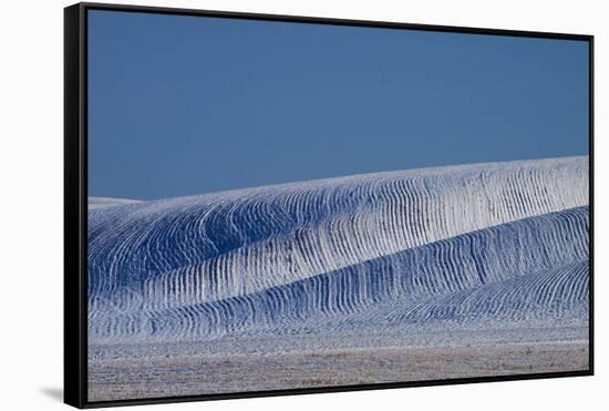 Patterns in Snow Covered Wheat Fields-Terry Eggers-Framed Stretched Canvas