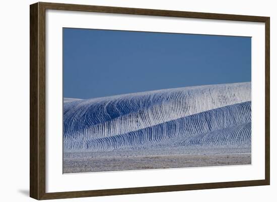 Patterns in Snow Covered Wheat Fields-Terry Eggers-Framed Photographic Print