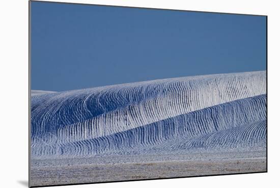Patterns in Snow Covered Wheat Fields-Terry Eggers-Mounted Photographic Print