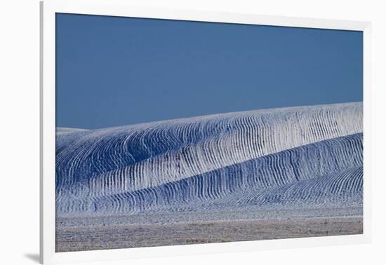 Patterns in Snow Covered Wheat Fields-Terry Eggers-Framed Photographic Print