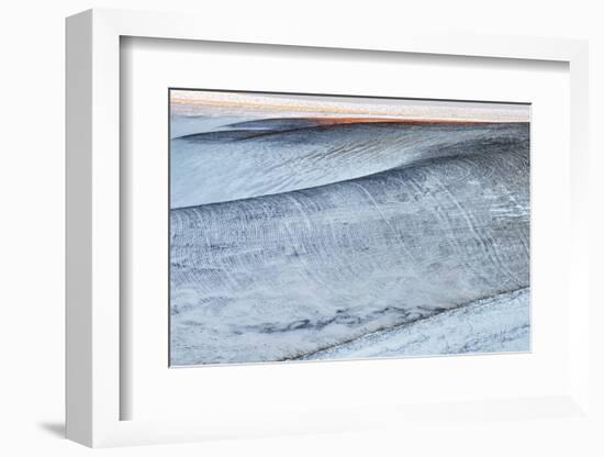 Patterns in Snow Covered Wheat Fields-Terry Eggers-Framed Photographic Print