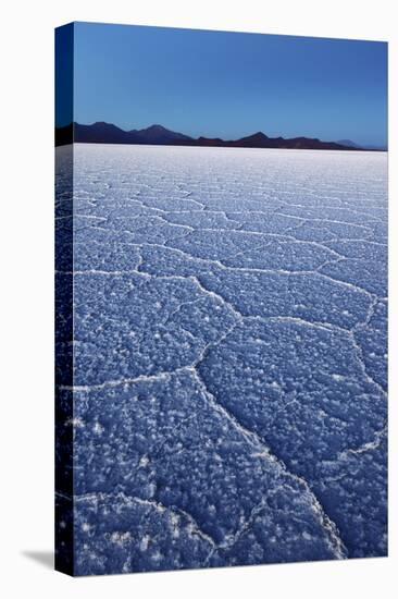 Patterns on Surface of Salar De Uyuni before Sunrise, Bolivia-James Brunker-Stretched Canvas