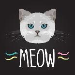 Cat Typography, T-Shirt Graphics , Vectors-PatternTrends-Art Print