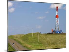 Patterson Uti Oil Drilling Rig Along Highway 200 West of Killdeer, North Dakota, USA-David R. Frazier-Mounted Premium Photographic Print