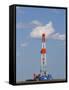 Patterson Uti Oil Drilling Rig Along Highway 200 West of Killdeer, North Dakota, USA-David R. Frazier-Framed Stretched Canvas