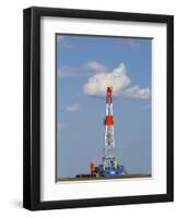 Patterson Uti Oil Drilling Rig Along Highway 200 West of Killdeer, North Dakota, USA-David R. Frazier-Framed Photographic Print