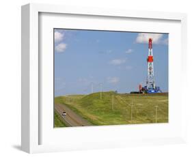 Patterson Uti Oil Drilling Rig Along Highway 200 West of Killdeer, North Dakota, USA-David R. Frazier-Framed Photographic Print