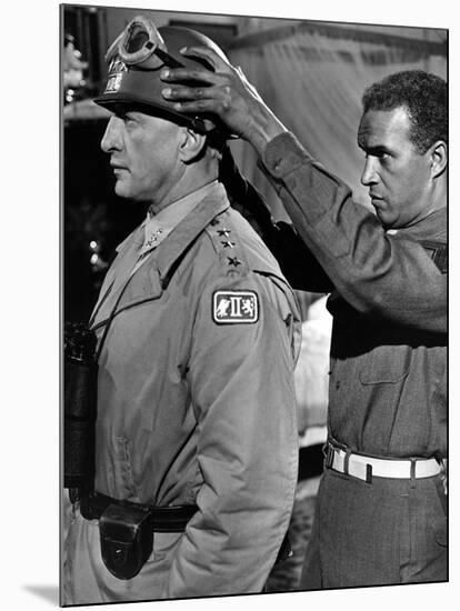 "Patton" by Franklin Schaffner with George C. Scott, 1970 (b/w photo)-null-Mounted Photo