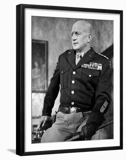 "Patton" by Franklin Schaffner with George C. Scott, 1970 (b/w photo)-null-Framed Photo