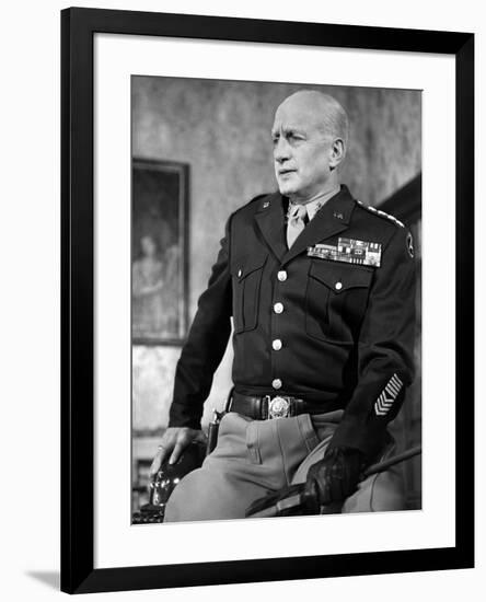 "Patton" by Franklin Schaffner with George C. Scott, 1970 (b/w photo)-null-Framed Photo