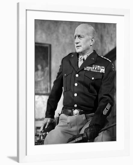 "Patton" by Franklin Schaffner with George C. Scott, 1970 (b/w photo)-null-Framed Photo