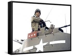 "Patton" by Franklin Schaffner with George C. Scott, 1970 (photo)-null-Framed Stretched Canvas